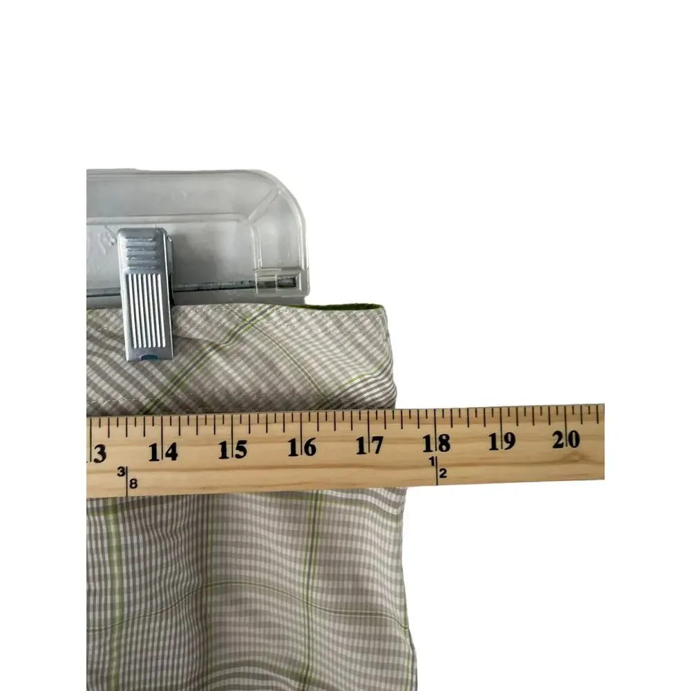 Prana Men's Size‎ 34 El Porto UPF 50 Grey White Plaid Board Swim Trunks Shorts